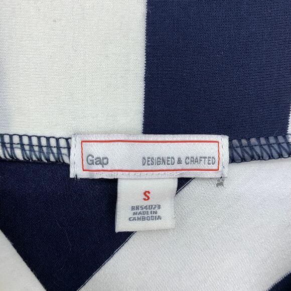 Gap Pull On Waist Jersey Knit A-Line Skirt Womens Sz S Navy Blue White Stripe - Picture 5 of 6